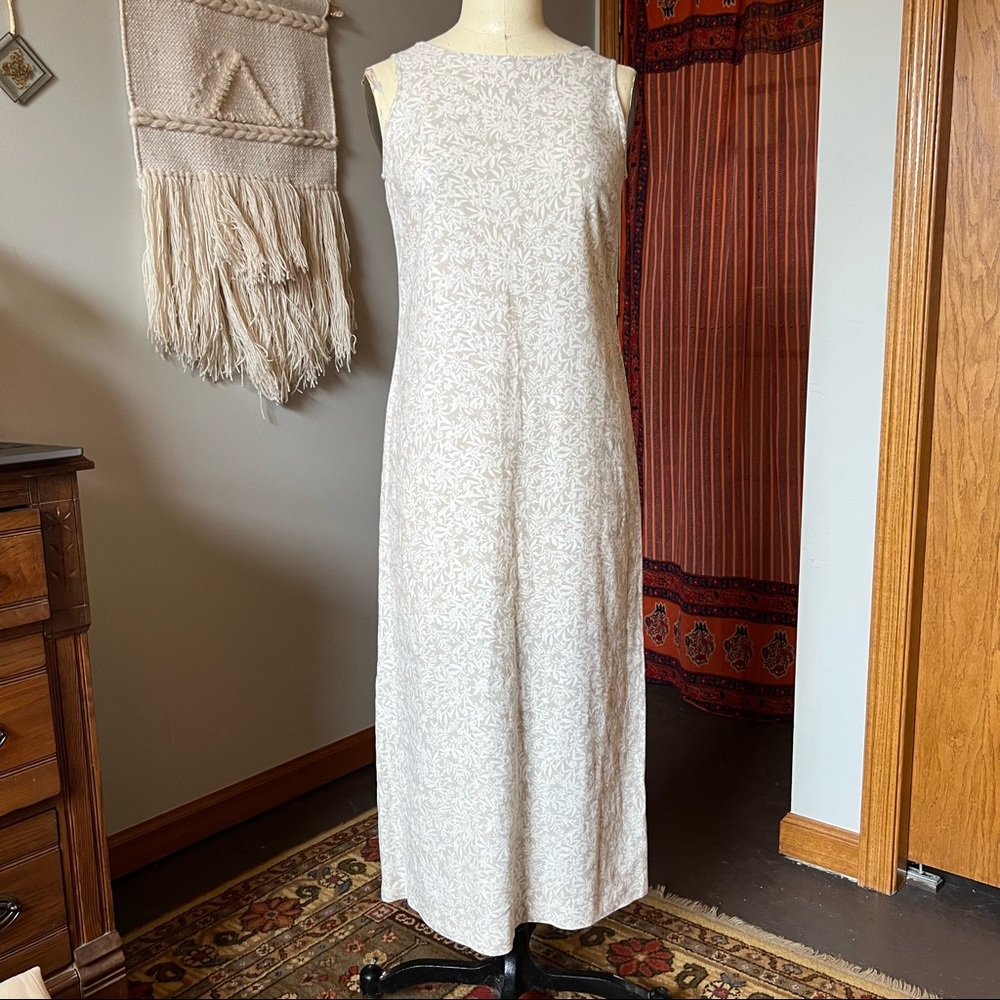 Floral vintage 90s high neck maxi dress